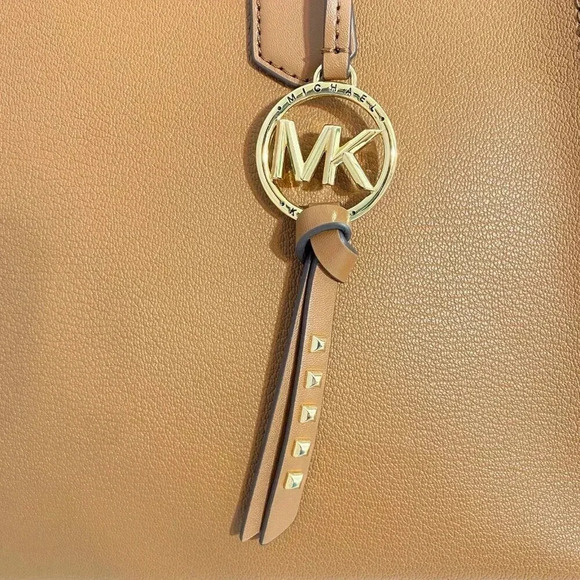 Michael Kors Large Luggage Brown Leather Kris Travel Career Work Tote Bag NWT - Picture 9 of 12